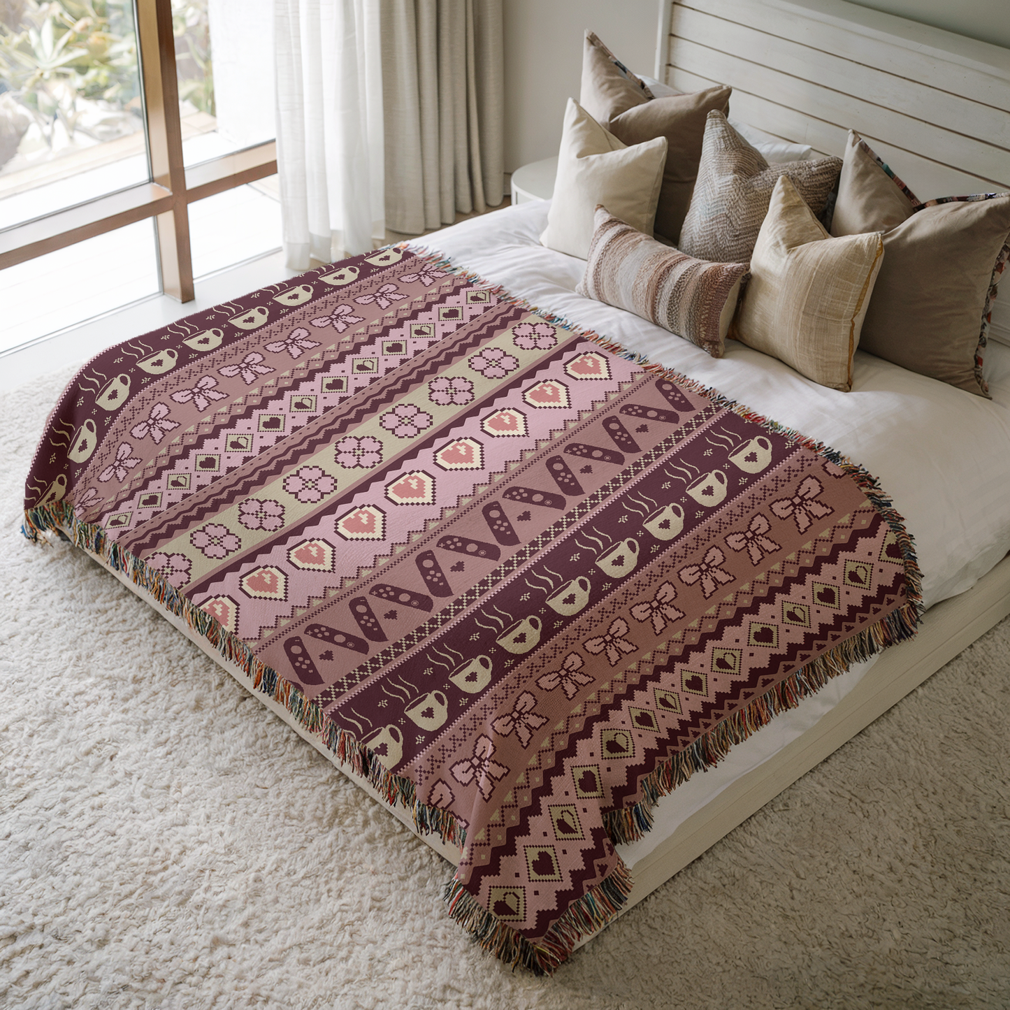 Cozy Gaming Love Woven Throw Blanket