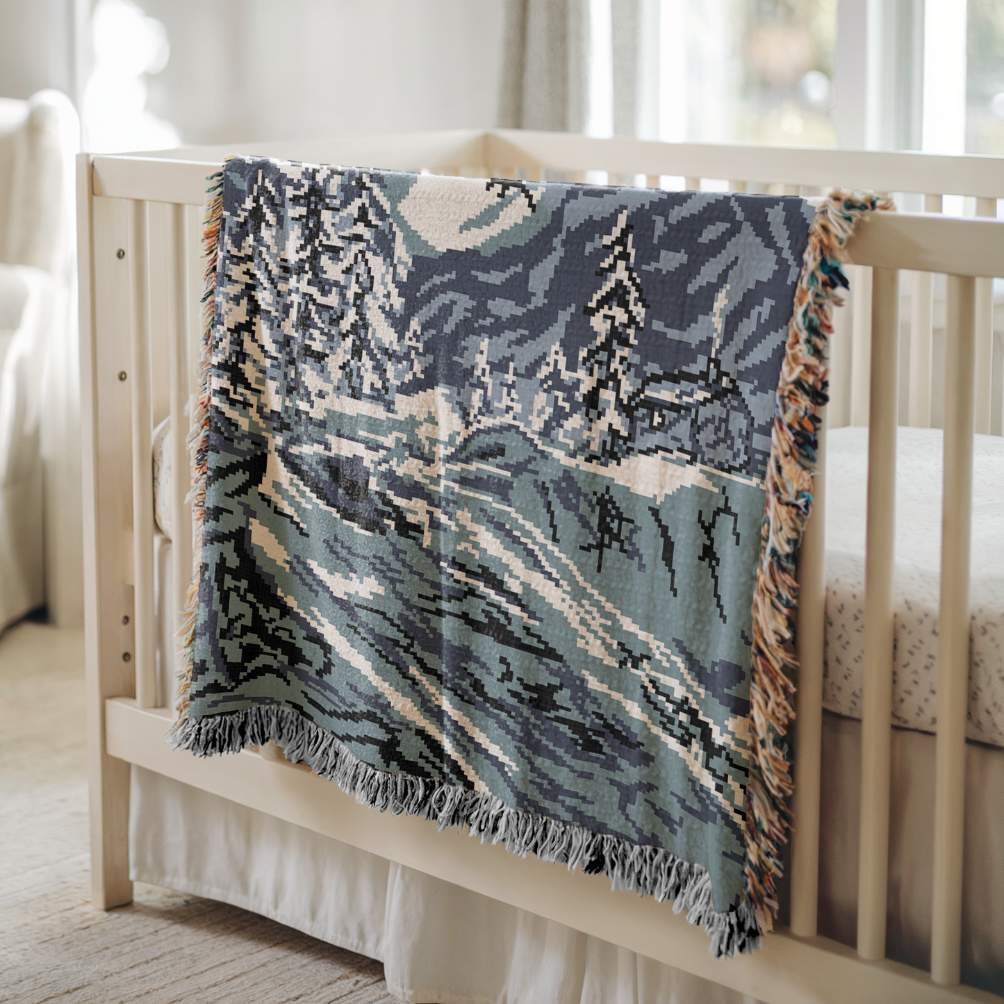 Winter Scene Dragon Woven Throw Blanket