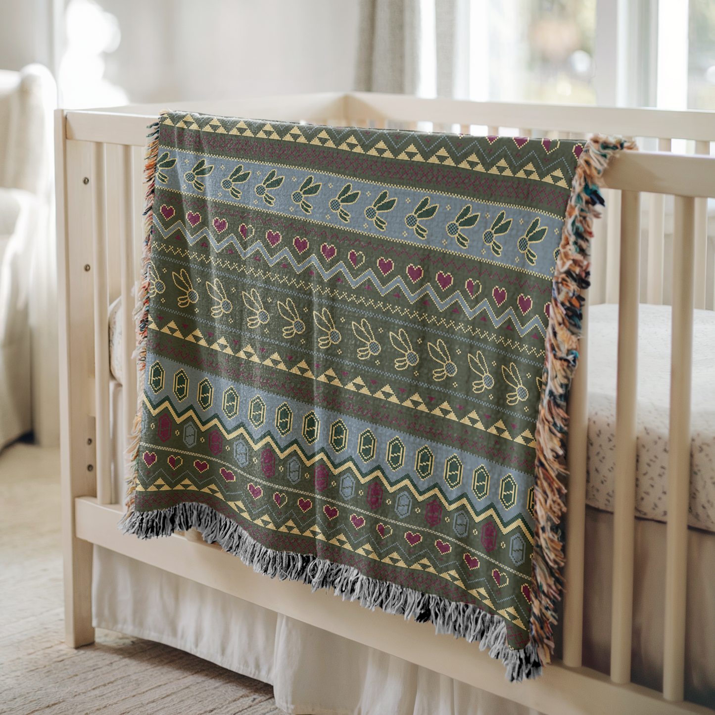 Fairies and Rupees Woven Throw Blanket