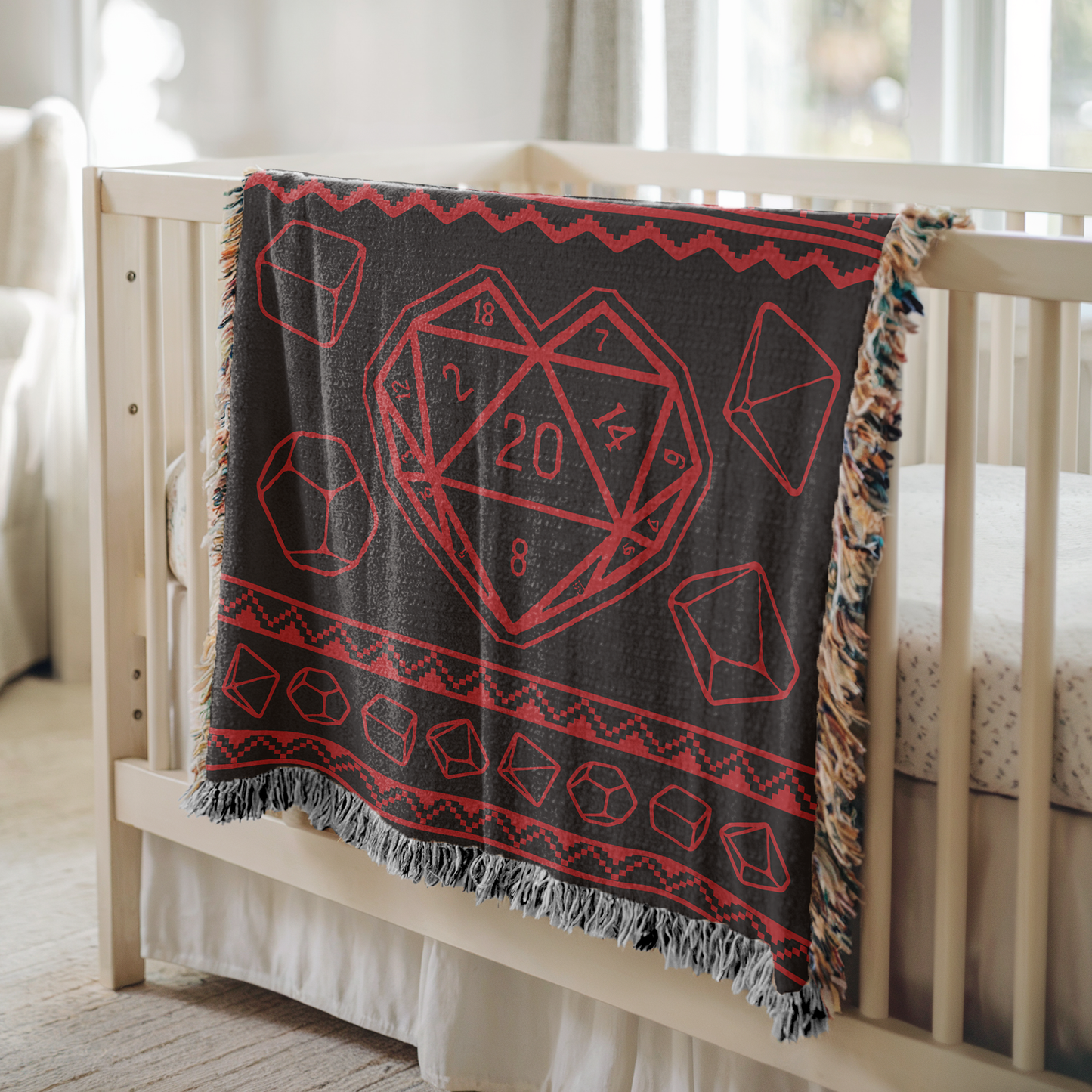 D20 Love Woven Throw Blanket