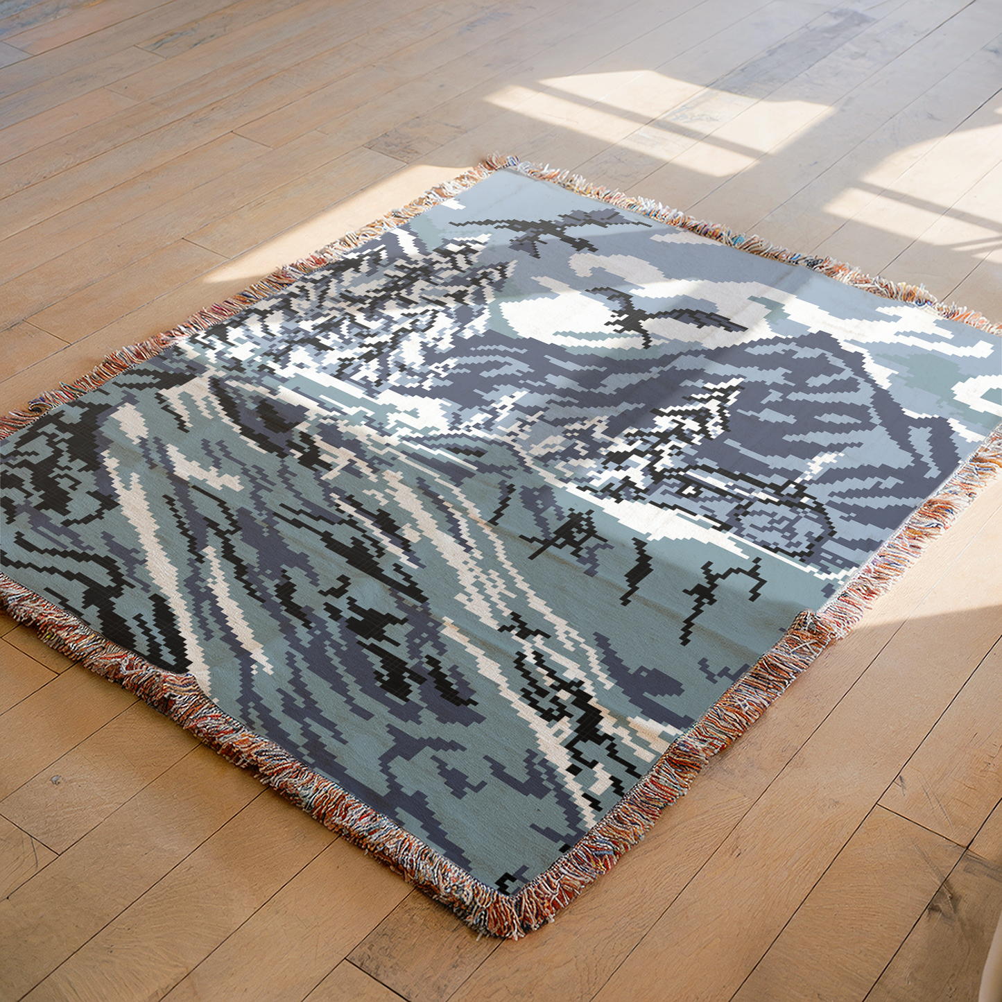 Winter Scene Dragon Woven Throw Blanket