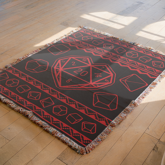 D20 Love Woven Throw Blanket
