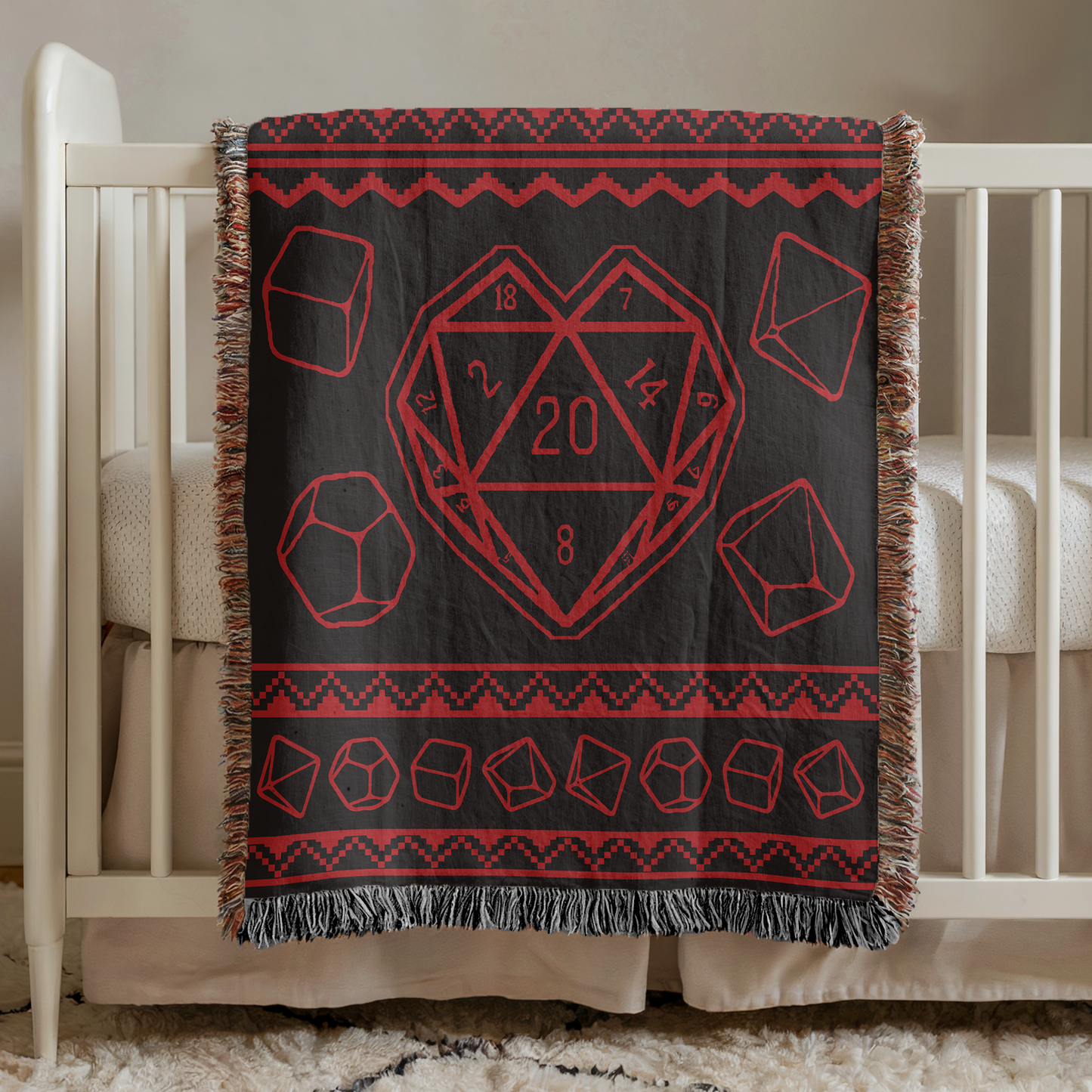 D20 Love Woven Throw Blanket