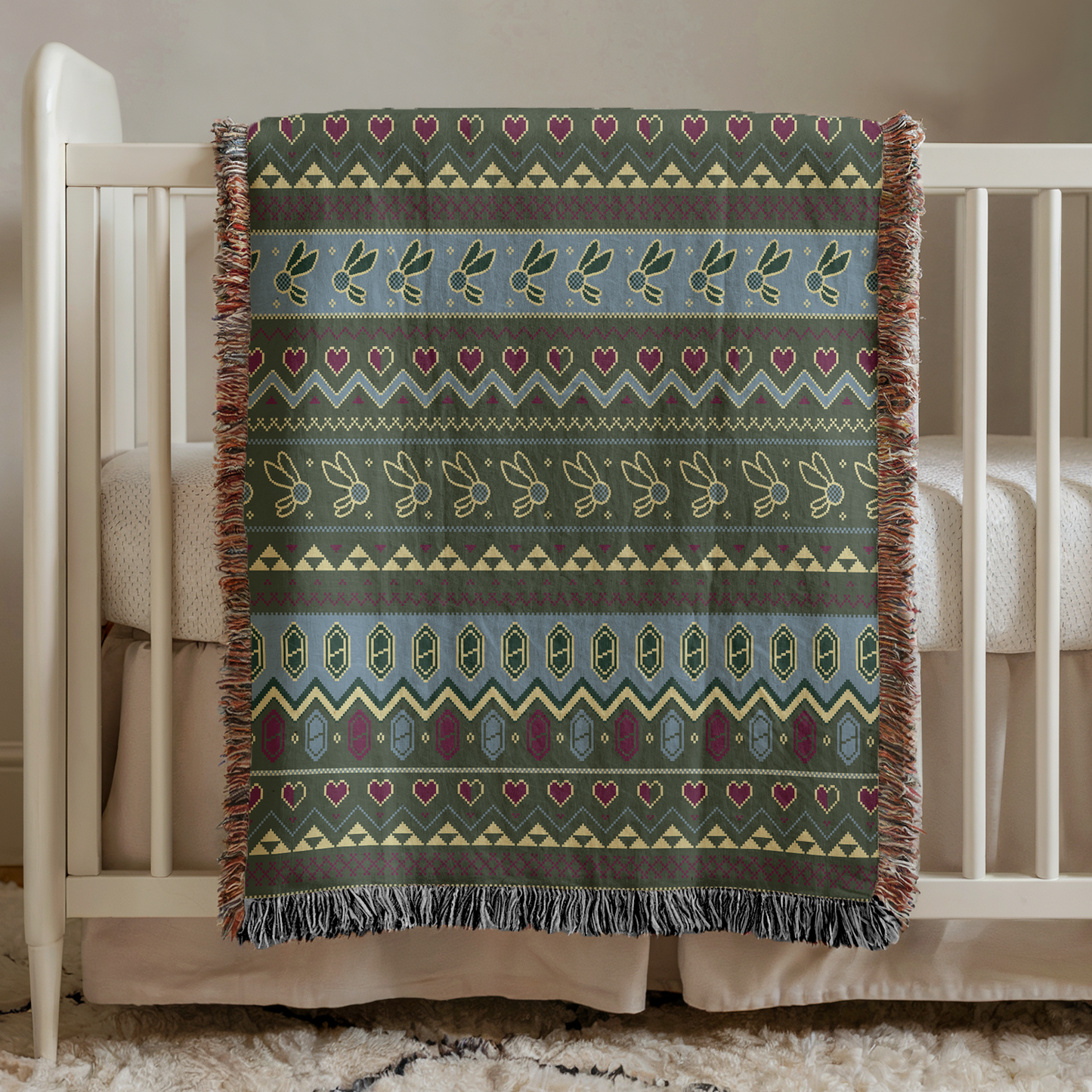 Fairies and Rupees Woven Throw Blanket