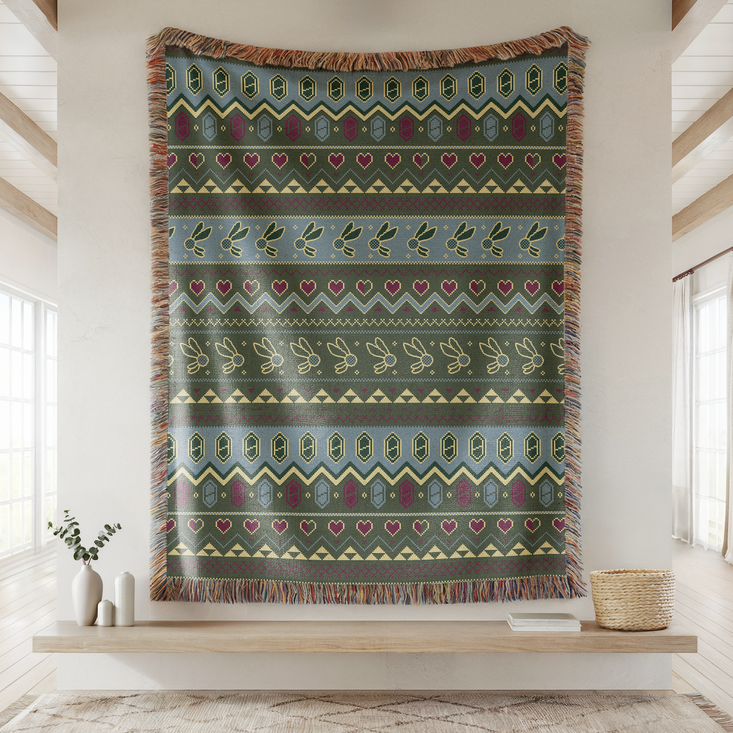 Fairies and Rupees Woven Throw Blanket