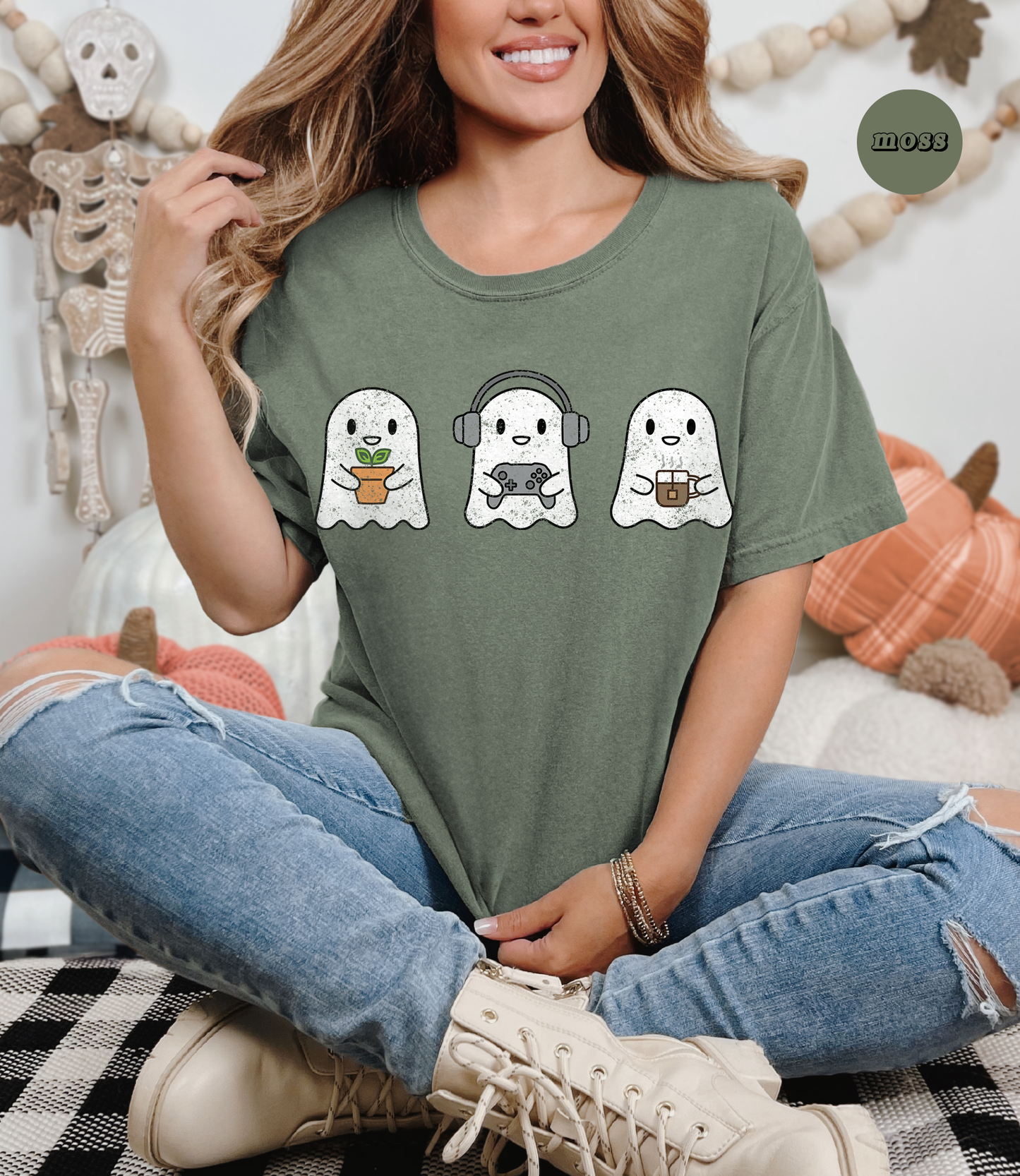 Cozy Gaming Ghosts T-Shirt