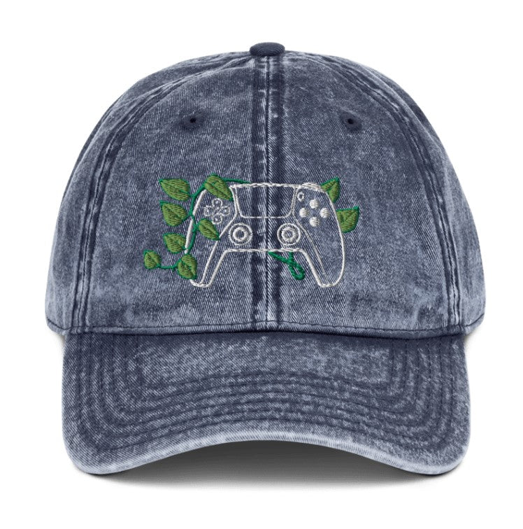 PS5 Leaf Embroidered Denim Cap