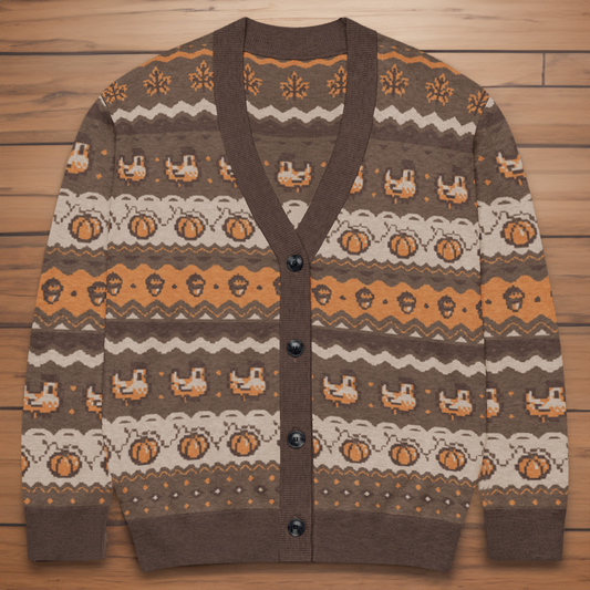 Fall Pixel Chicken Cardigan