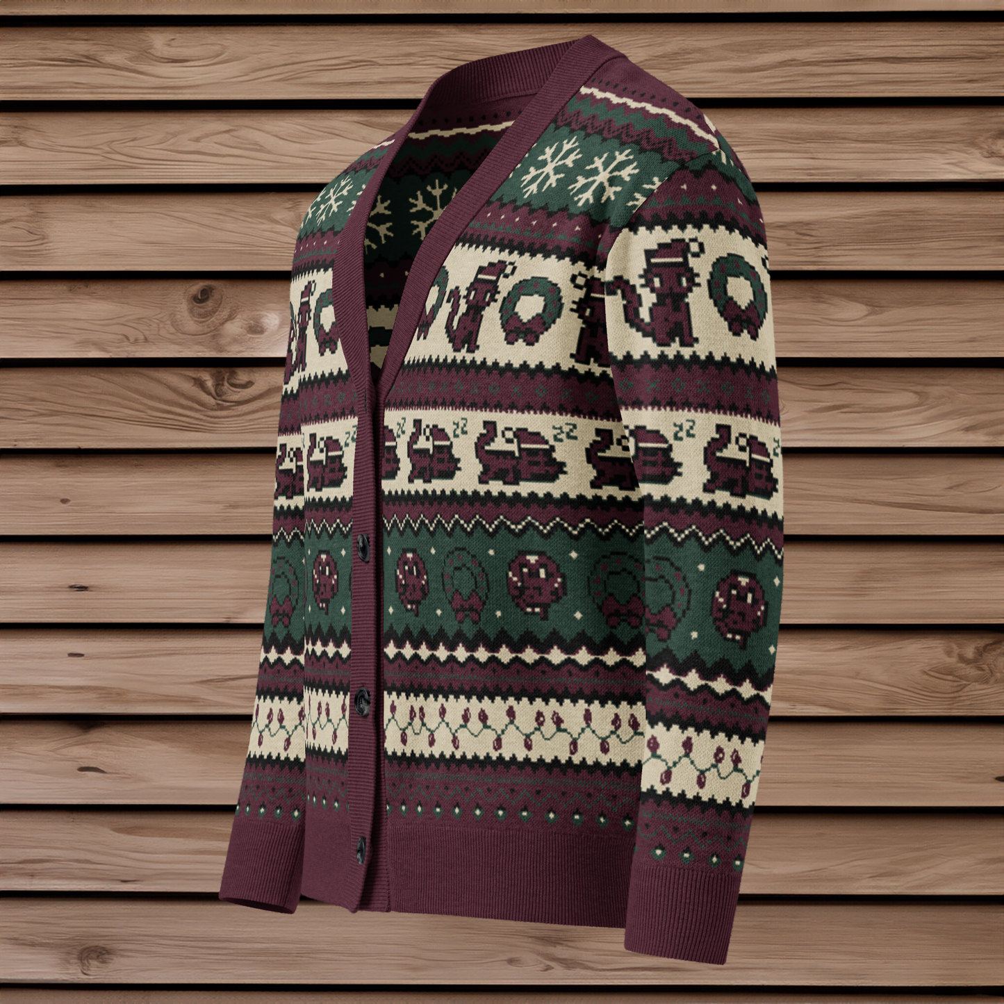 Christmas Pixel Kitty Cardigan