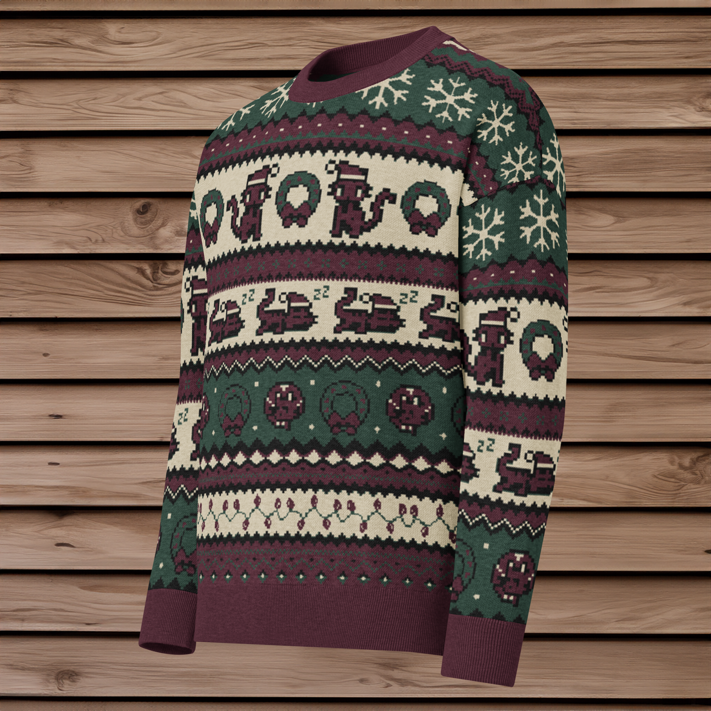Christmas Pixel Kitty Sweater