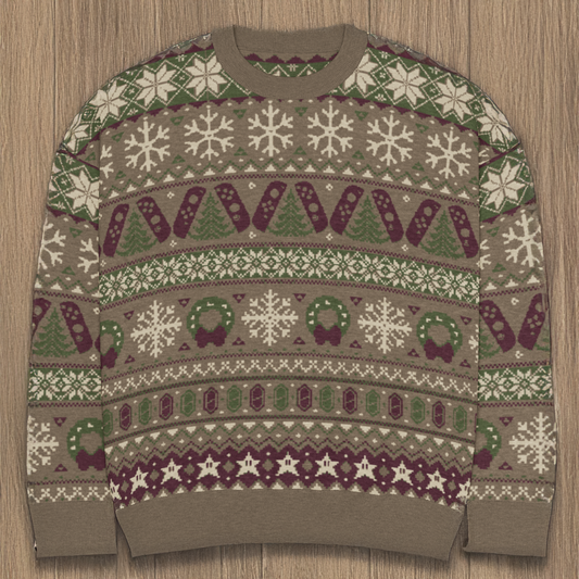 Brown Cozy Gaming Fairaisle Christmas Sweater