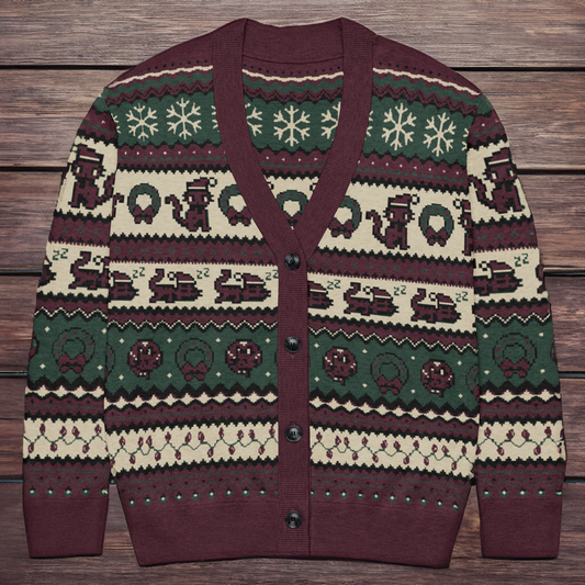 Christmas Pixel Kitty Cardigan