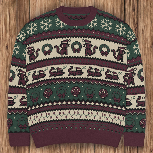Christmas Pixel Kitty Sweater
