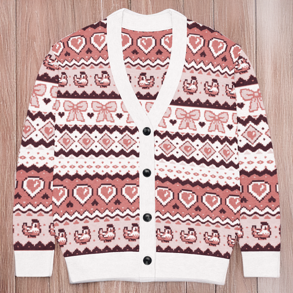 Pixel Chicken Love Cardigan