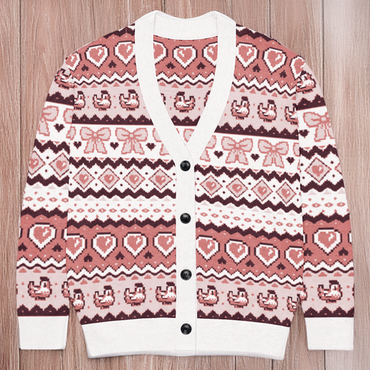 Pixel Chicken Love Cardigan