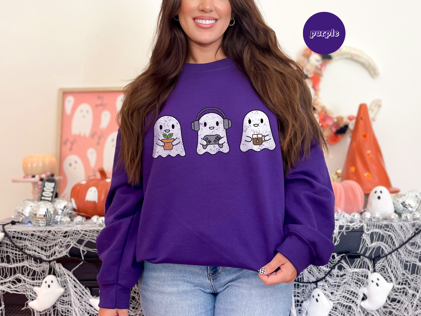 Cozy Gaming Ghosts Crewneck