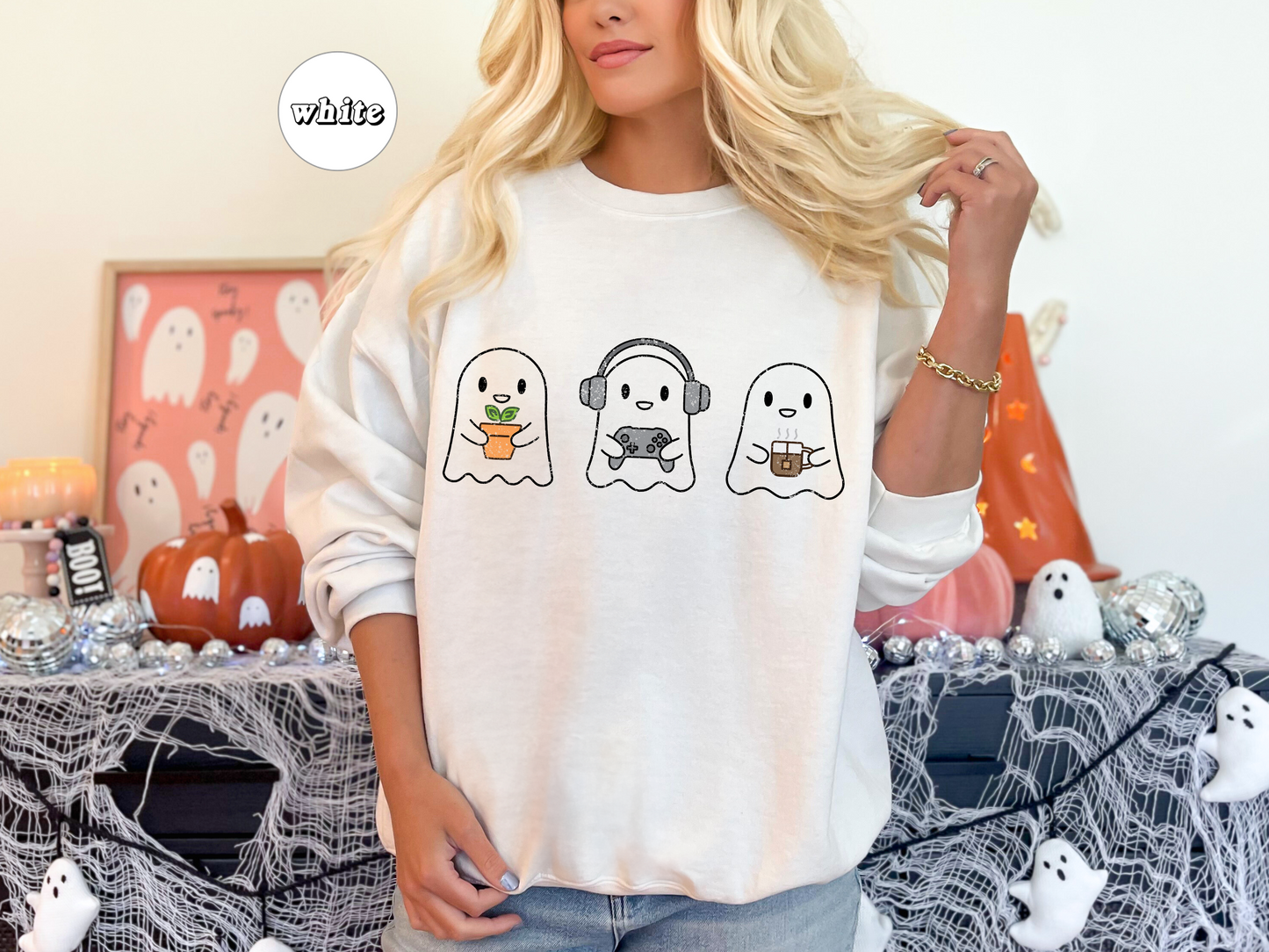 Cozy Gaming Ghosts Crewneck