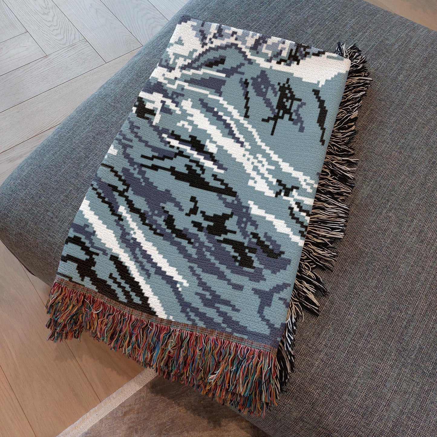 Winter Scene Dragon Woven Throw Blanket