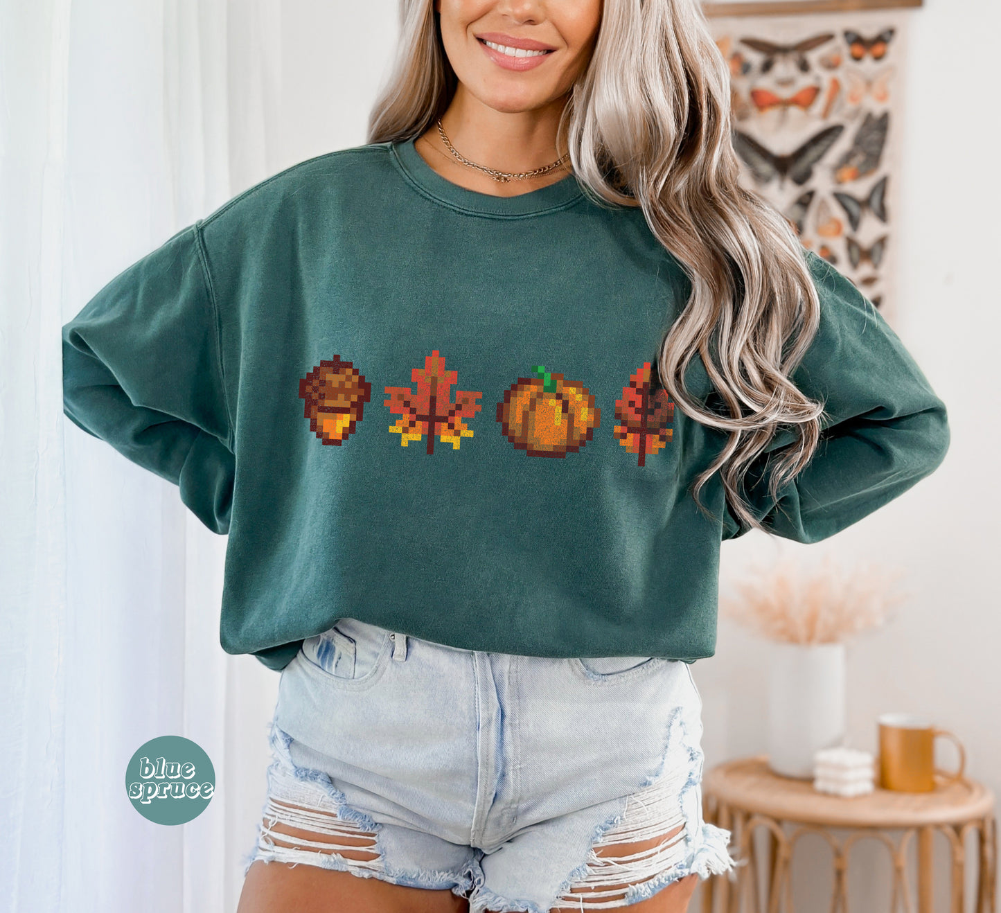 Halloween Pixel Fall Foliage Crewneck