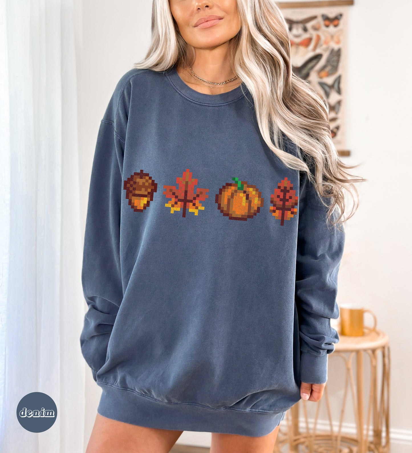 Halloween Pixel Fall Foliage Crewneck