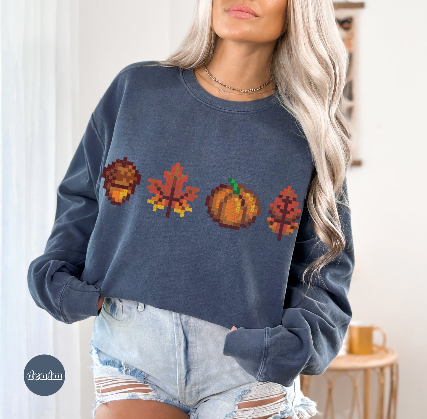 Halloween Pixel Fall Foliage Crewneck