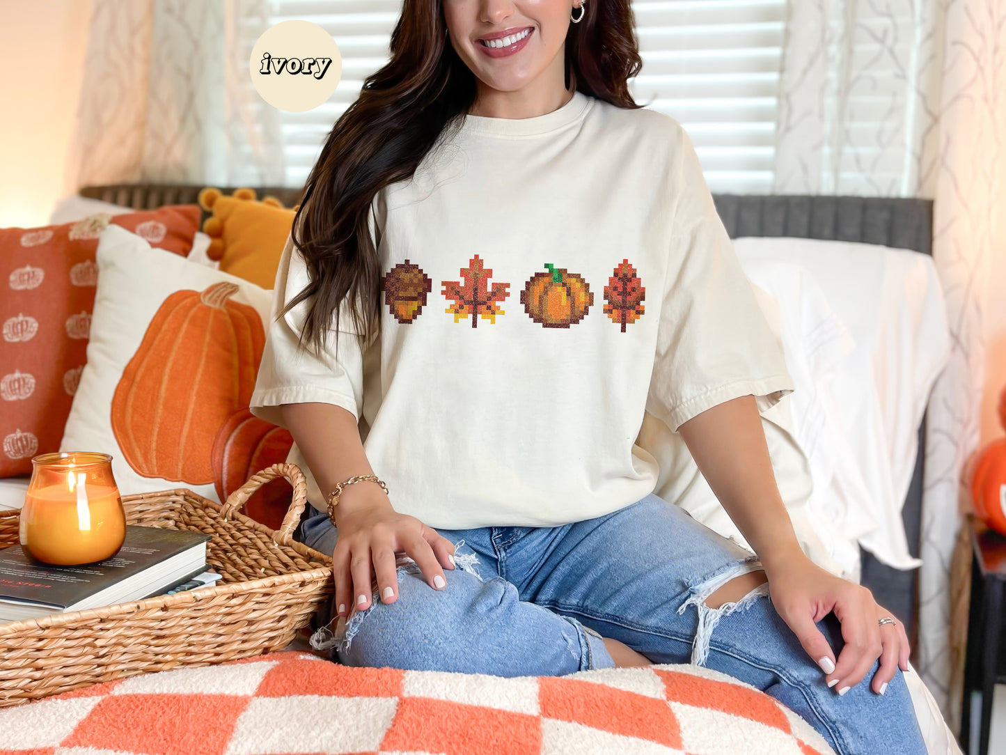 Halloween Pixel Fall Foliage T-Shirt