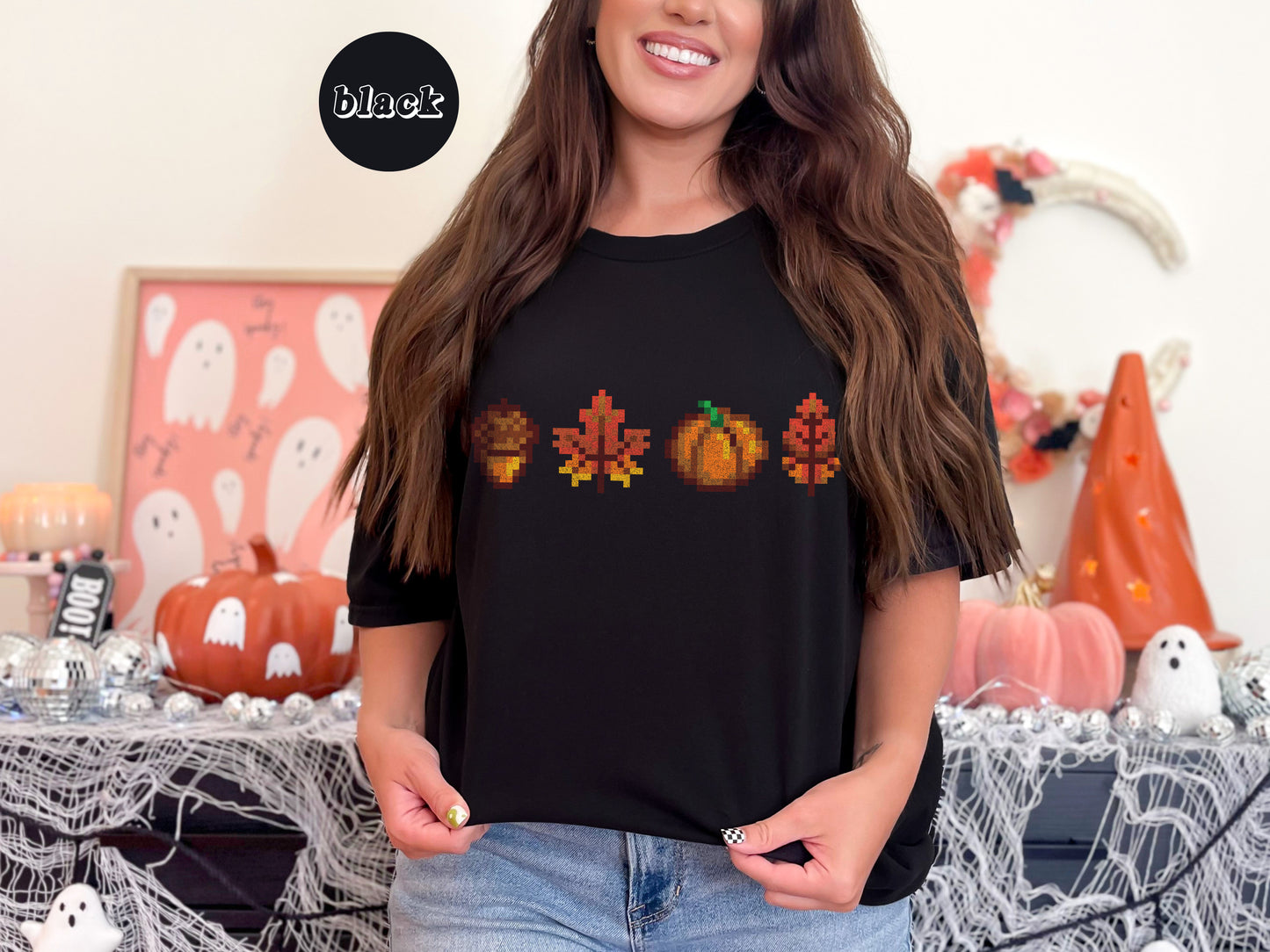 Halloween Pixel Fall Foliage T-Shirt