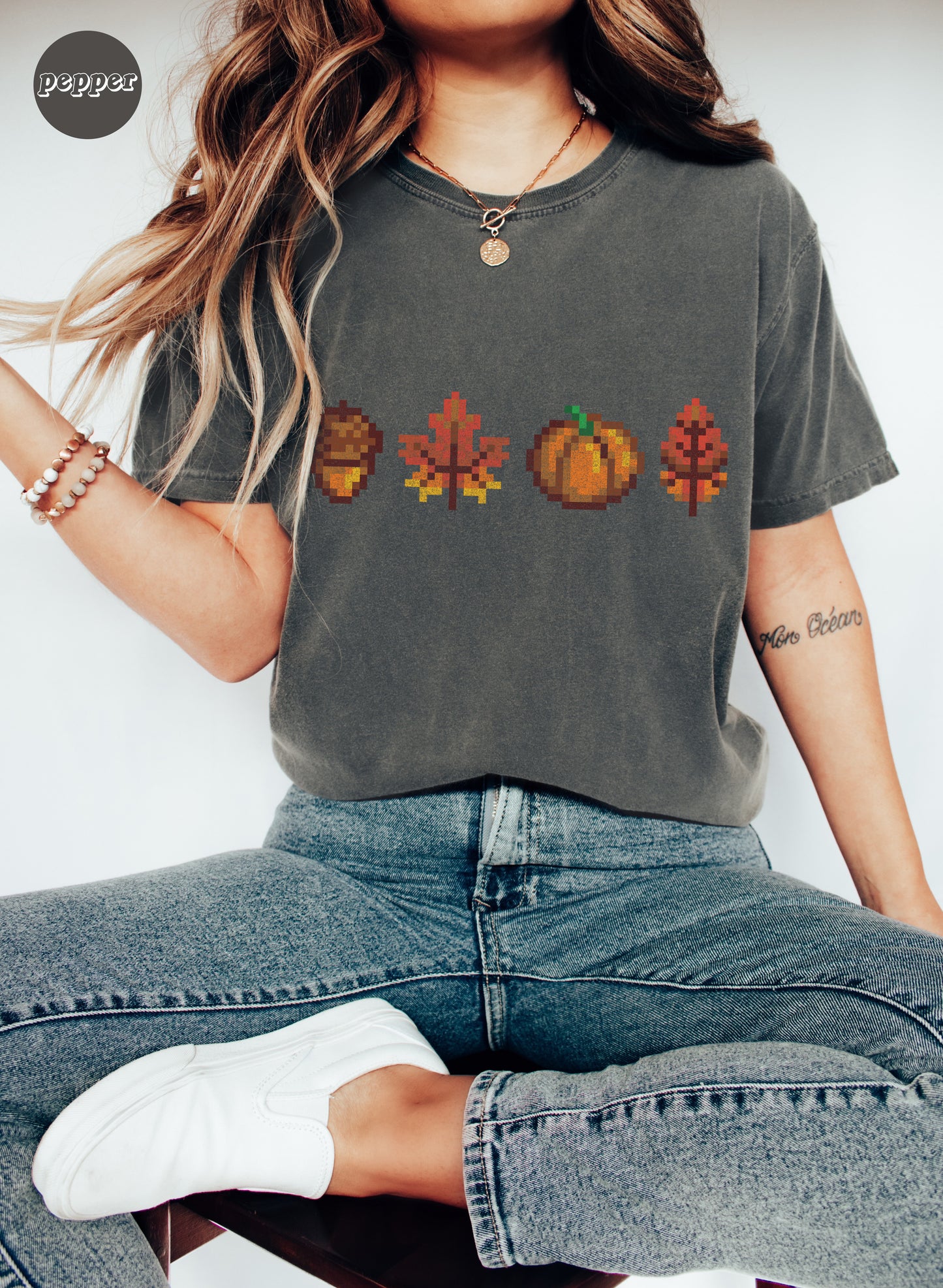 Halloween Pixel Fall Foliage T-Shirt