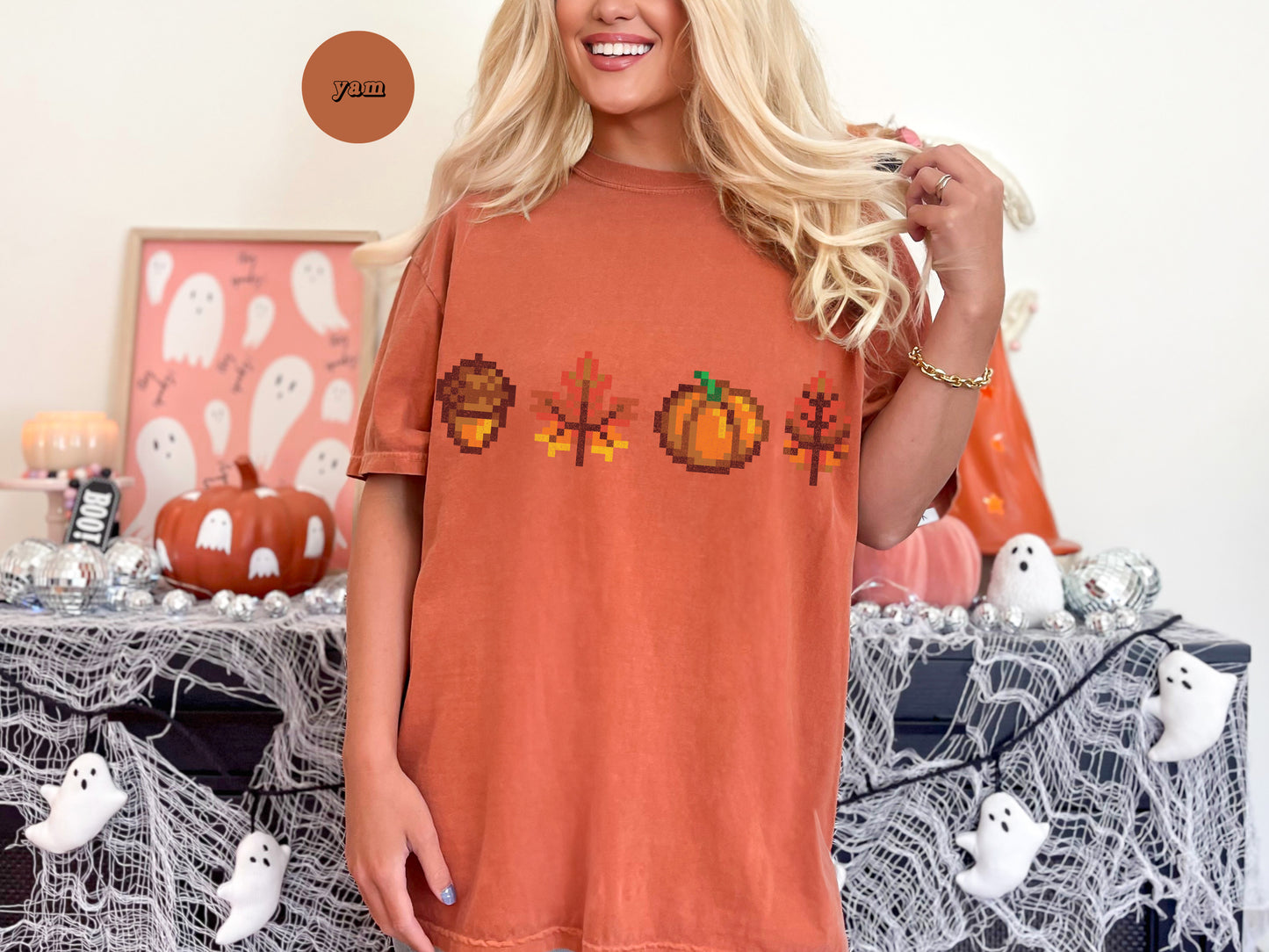 Halloween Pixel Fall Foliage T-Shirt