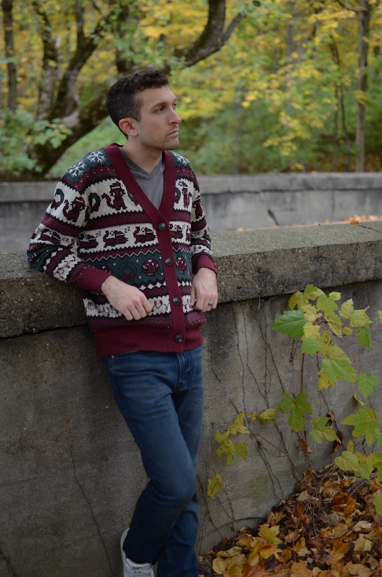 Christmas Pixel Kitty Cardigan