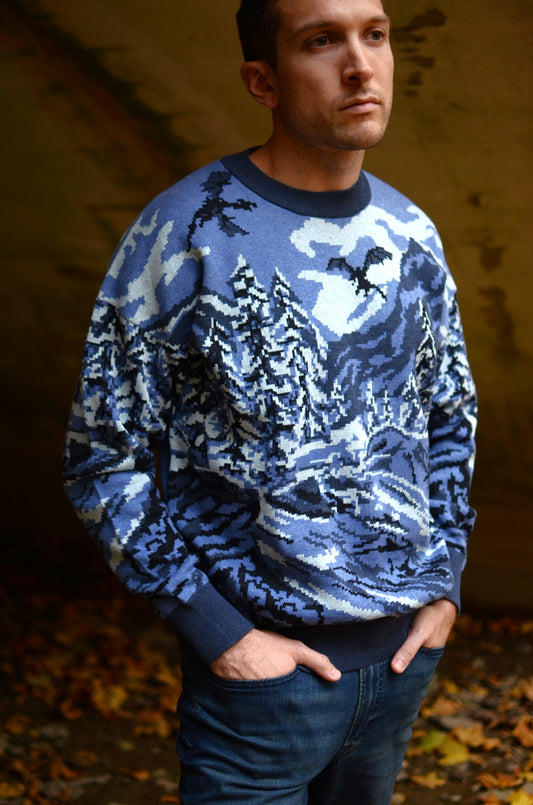 Dragon Winter Scene Sweater