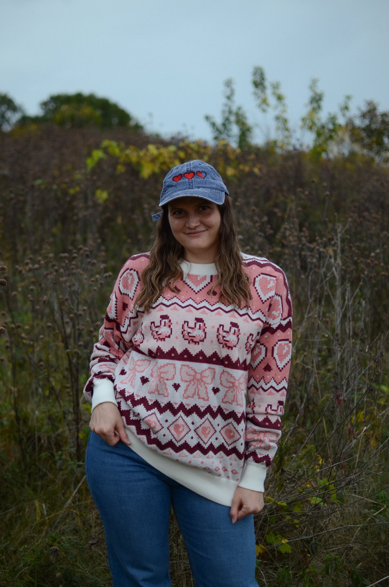 Pixel Chicken Love Sweater