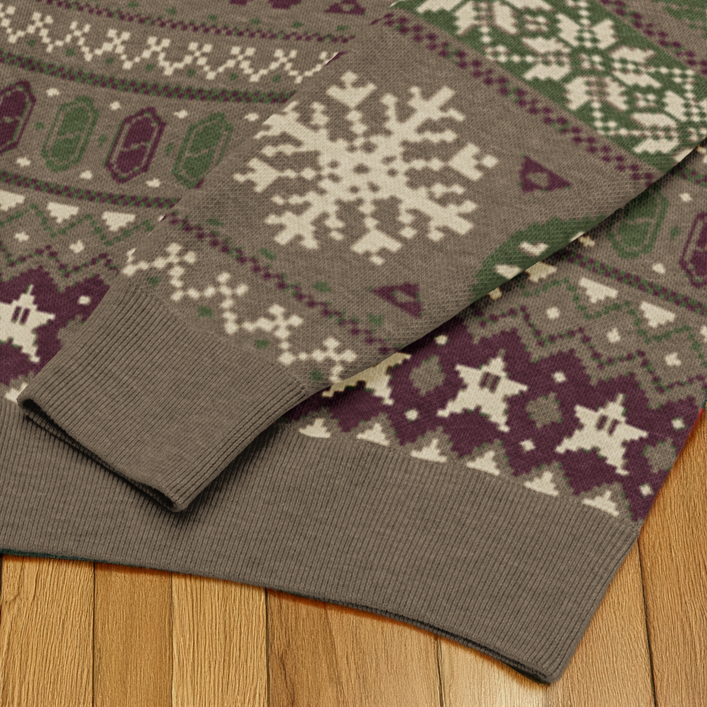 Brown Cozy Gaming Fairaisle Christmas Sweater