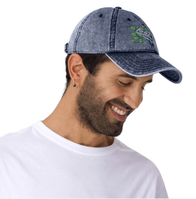 Wii Mote Leaf Embroidered Denim Cap