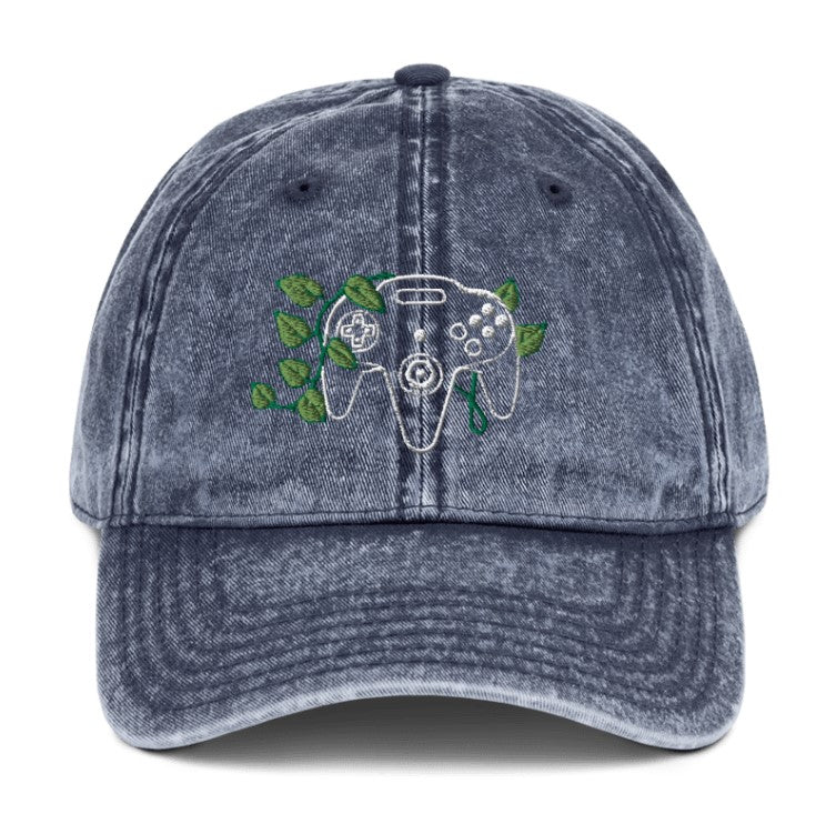 N64 Leaf Embroidered Denim Cap