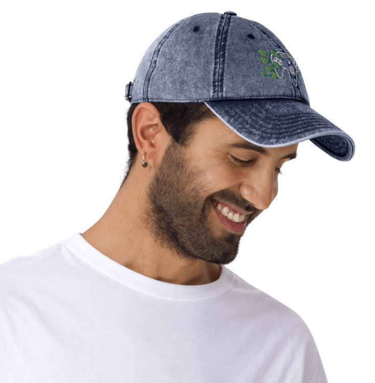 N64 Leaf Embroidered Denim Cap