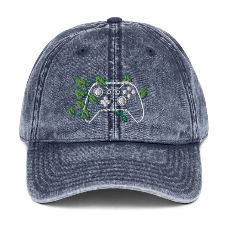 X BOX Leaf Embroidered Denim Cap