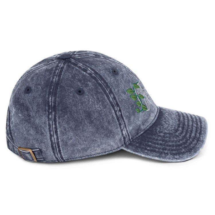 PS5 Leaf Embroidered Denim Cap