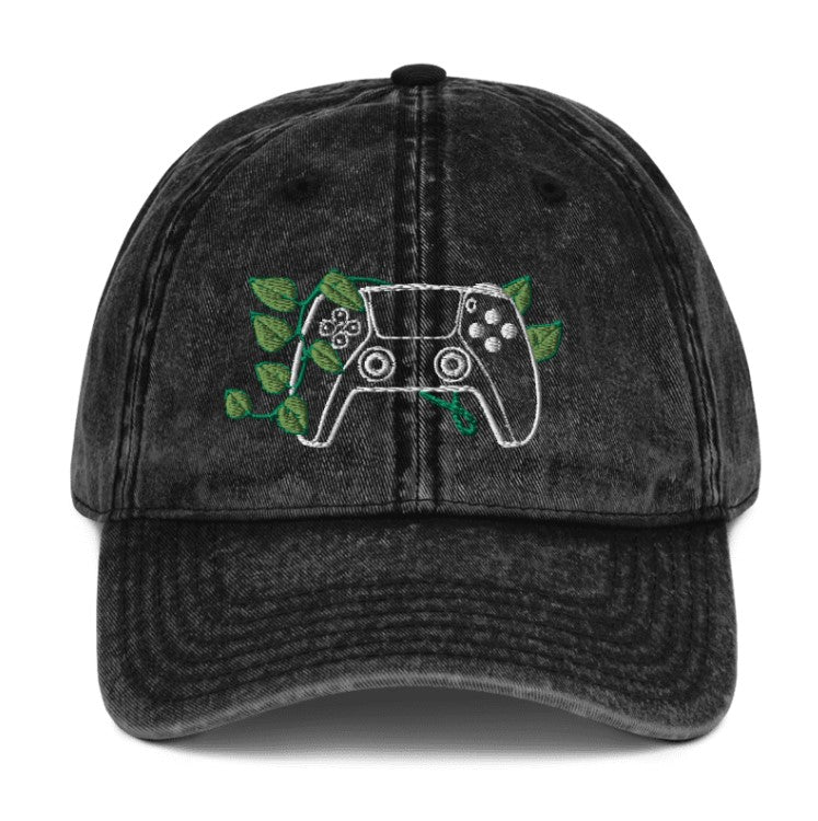 PS5 Leaf Embroidered Denim Cap