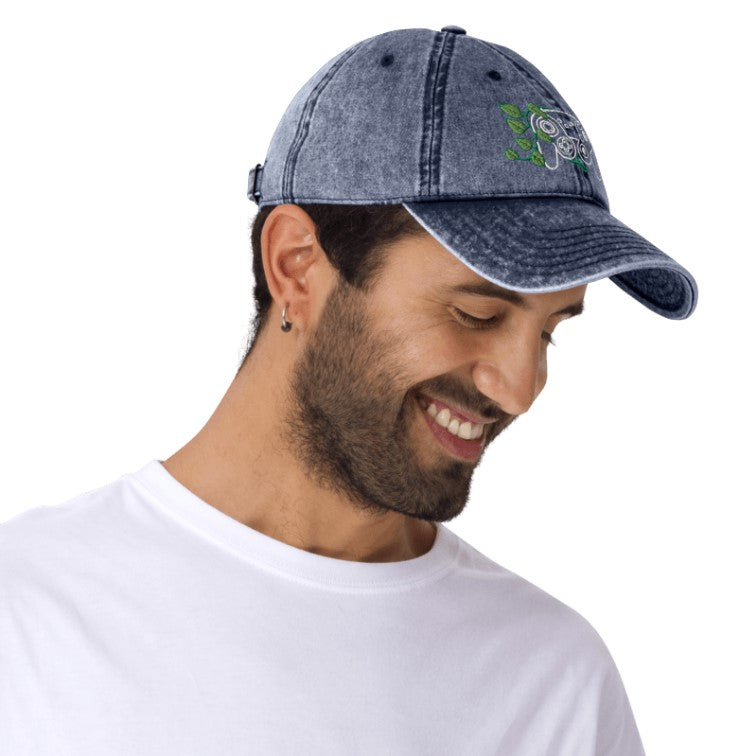 GC Leaf Embroidered Denim Cap