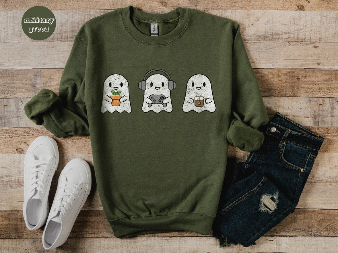 Cozy Gaming Ghosts Crewneck