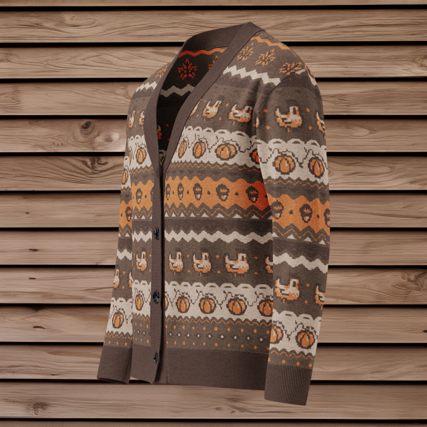 Fall Pixel Chicken Cardigan