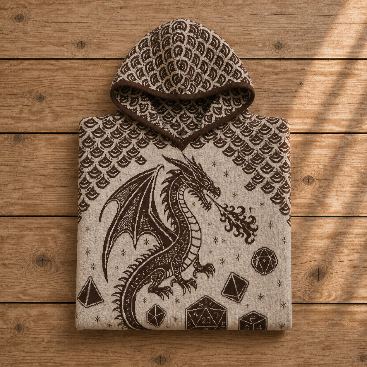 Dragon Scales and Dice Hoodie Sweater
