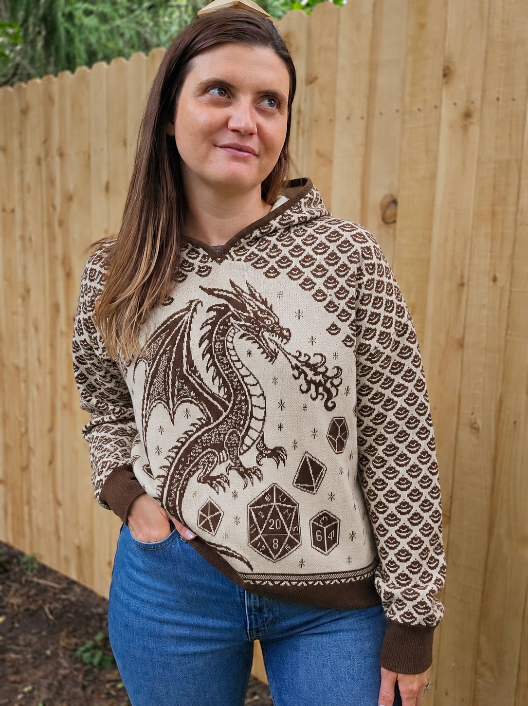 Dragon Scales and Dice Hoodie Sweater