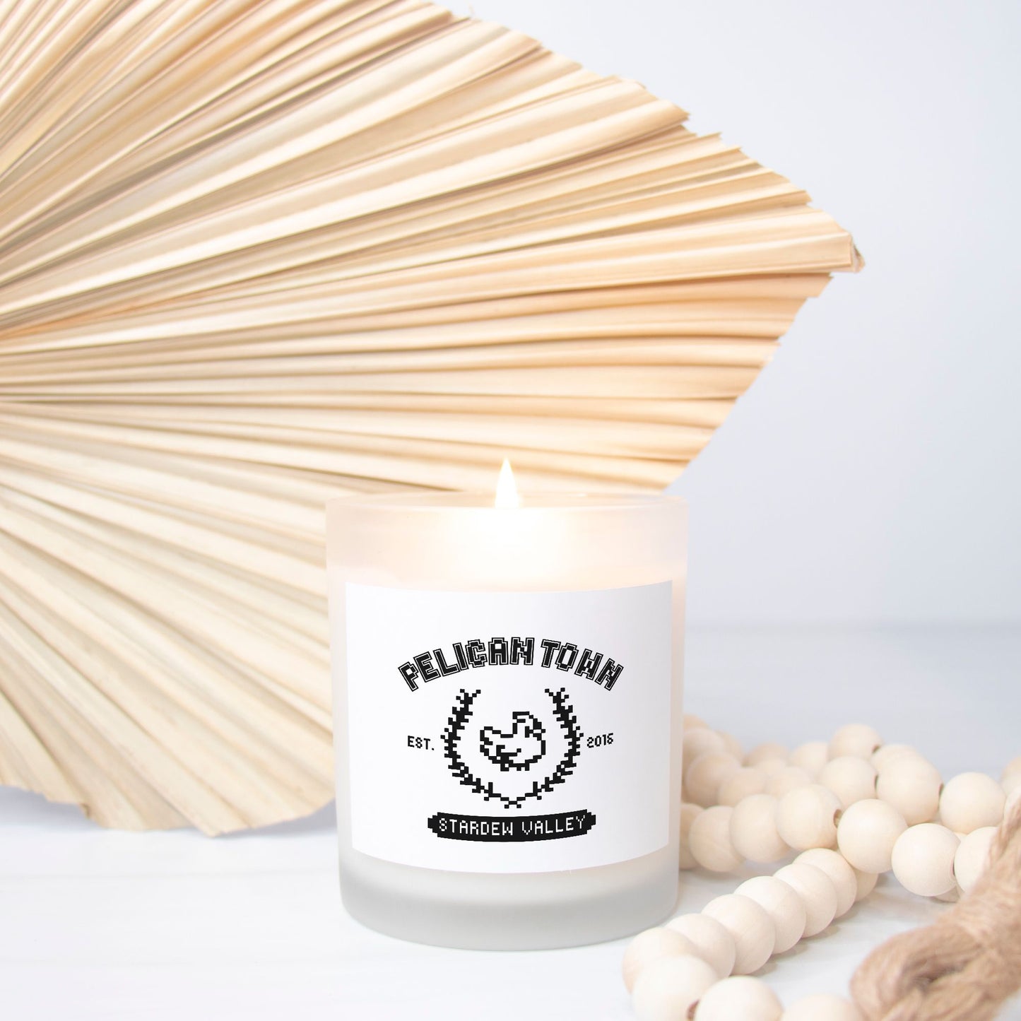 Pelican Town Candle Frosted Glass (Hand Poured 11 oz)