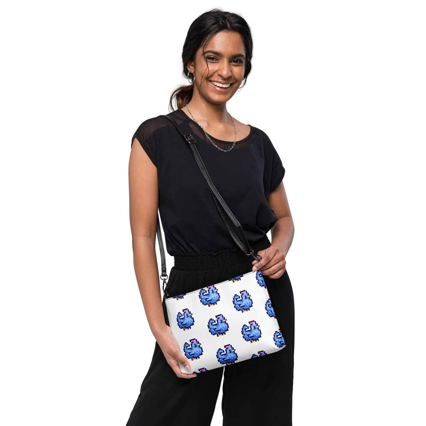 Blue Pixel Chicken Crossbody bag