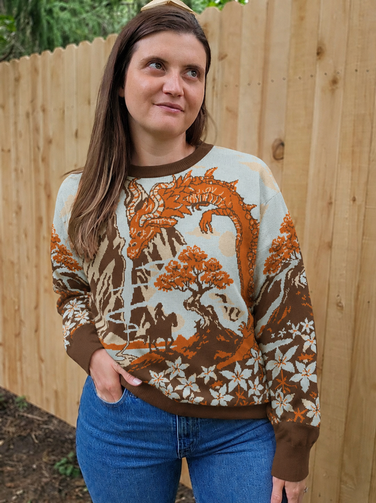 Hero and Fire Dragon Knit Sweater