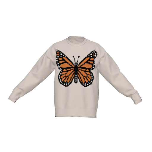 Pixel Monarch Butterfly Knit Sweater