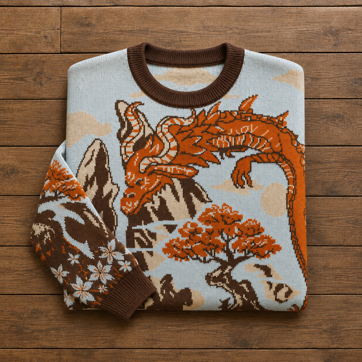 Hero and Fire Dragon Knit Sweater