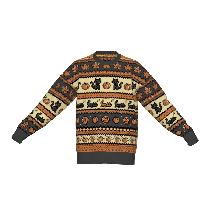 Fall Pixel Kitties Sweater